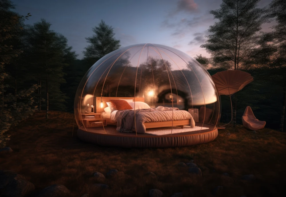 camping in bubble tent