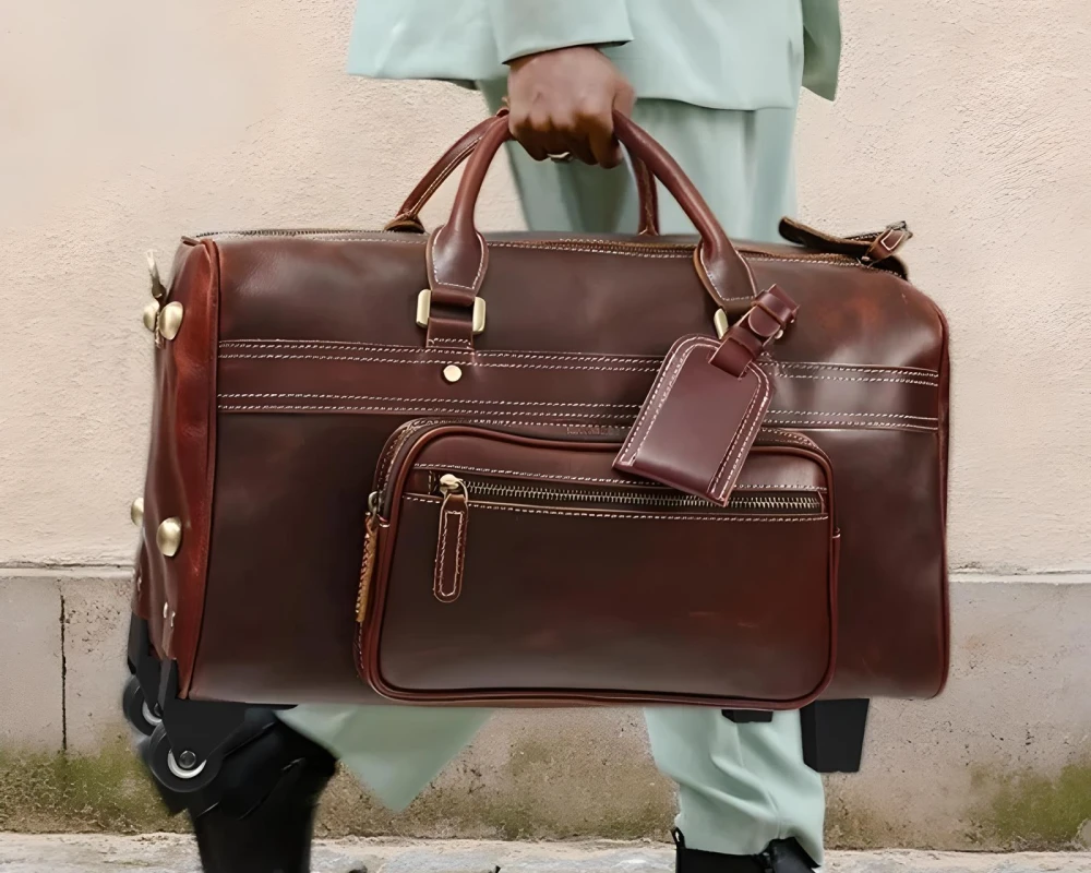 leather carry-on bag