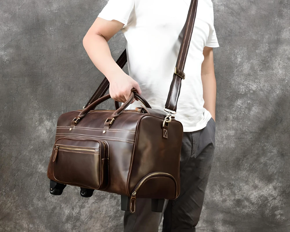 leather carry-on bag