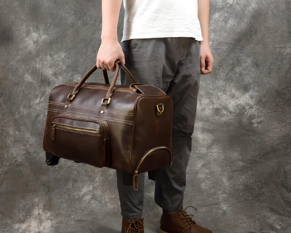 carry on luggage leather